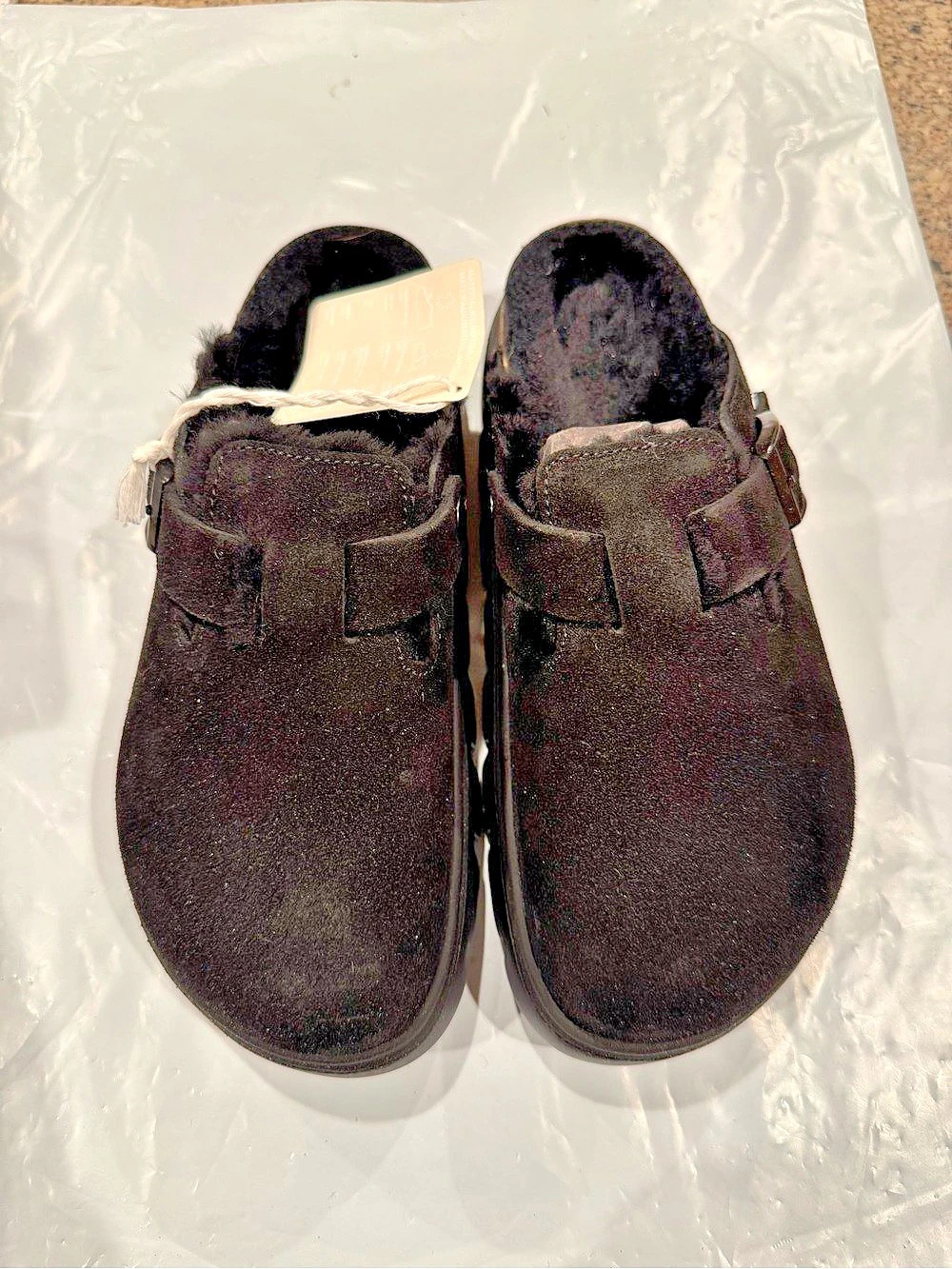 Birkenstock Boston Chunky Shearling Clogs in Black EU 37 NWT